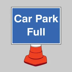 Car Park Full - Cone Sign