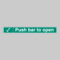 Push Bar to Open - Label