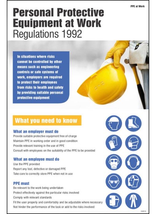 Personal Protective Equipment Regulations 1992 Poster