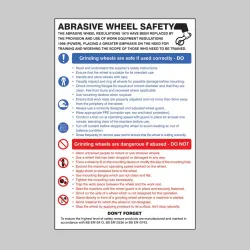 Abrasive Wheel Dangers & Precautions - Poster Abrasive Wheel Dangers & Precautions - Poster