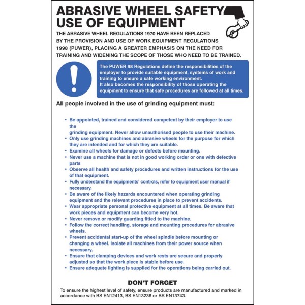 Abrasive Wheel Regulations - Poster