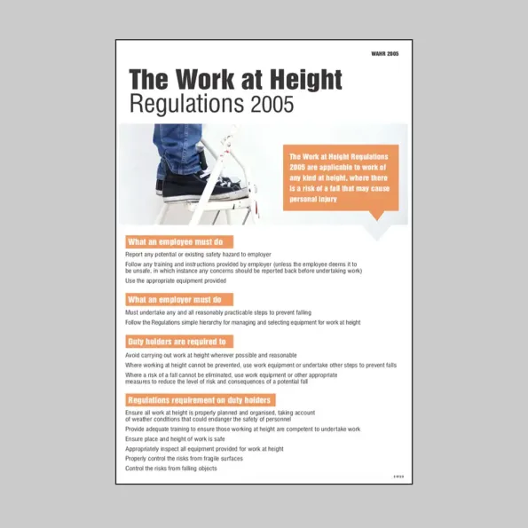 Working at Heights Regulation - Poster Working at Heights Regulation - Poster