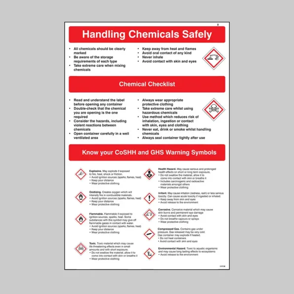 Handling Chemicals Safely - Poster Handling Chemicals Safely - Poster