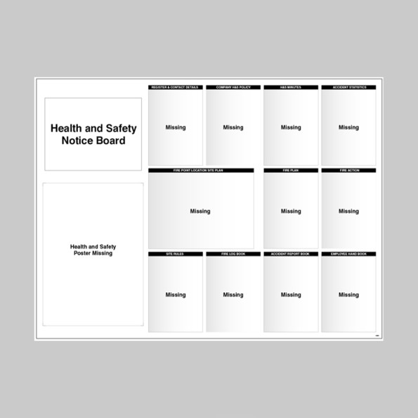 Site Notice Board with Doc Wallets (Health & Safety)