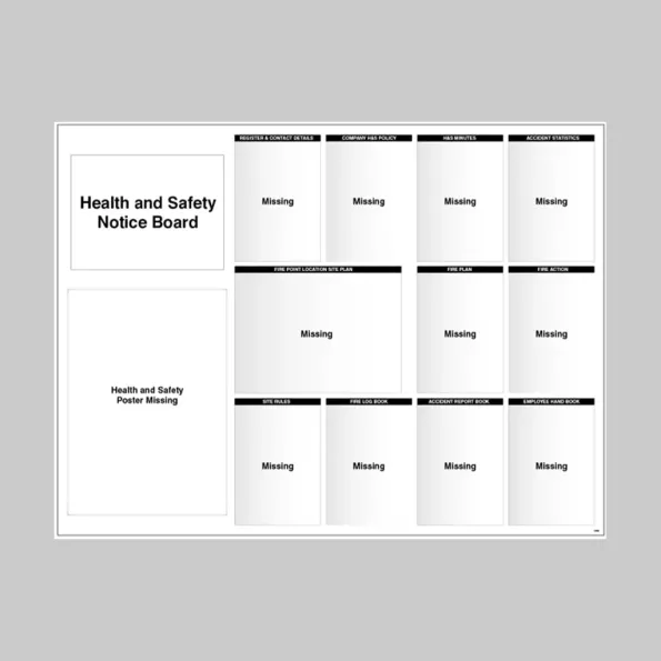 Site Notice Board with Doc Wallets (Health & Safety)