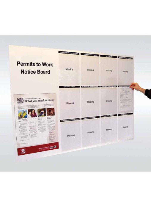 Site Notice Board with Doc Wallets (Permits to Work)