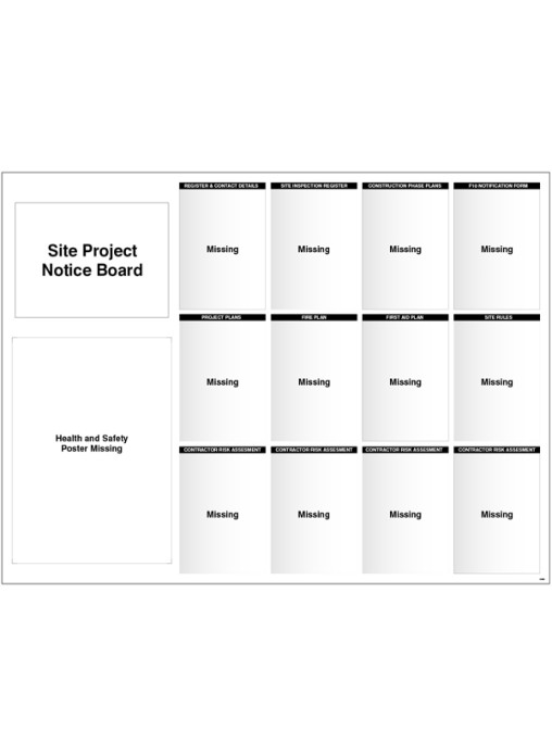 Site Notice Board with Doc Wallets (Site Info)