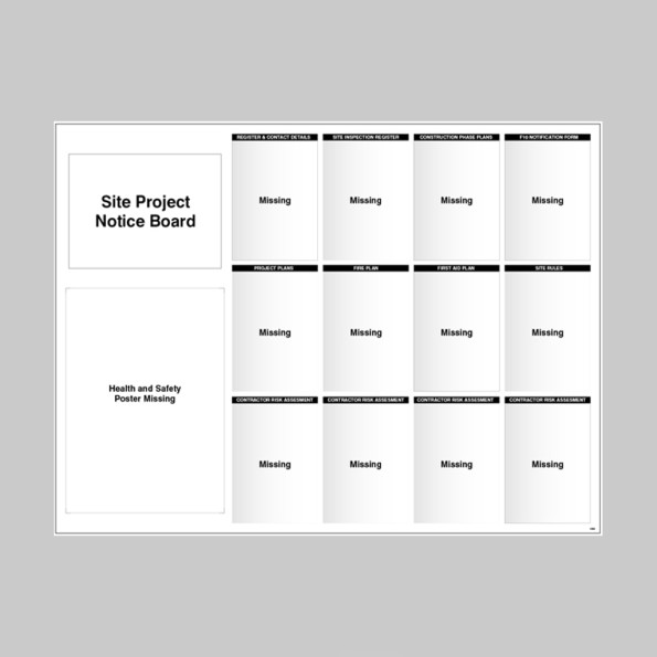 Site Notice Board with Doc Wallets (Site Info)