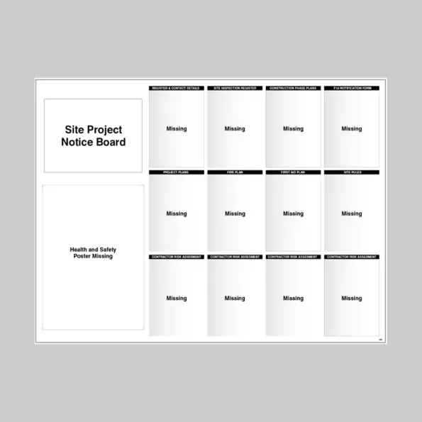 Site Notice Board with Doc Wallets (Site Info)