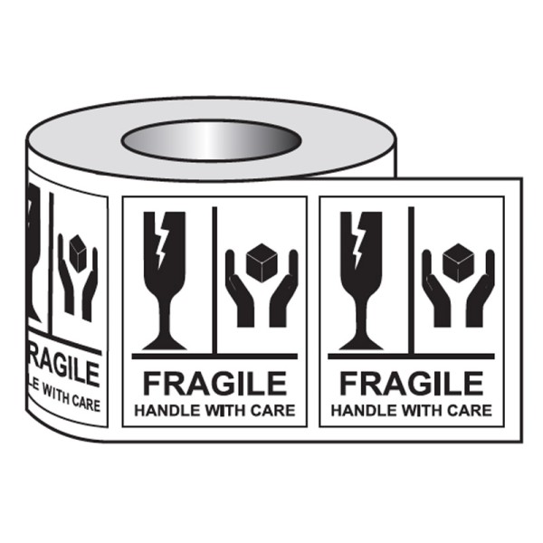 Fragile Handle with Care - Labels (Roll of 250)