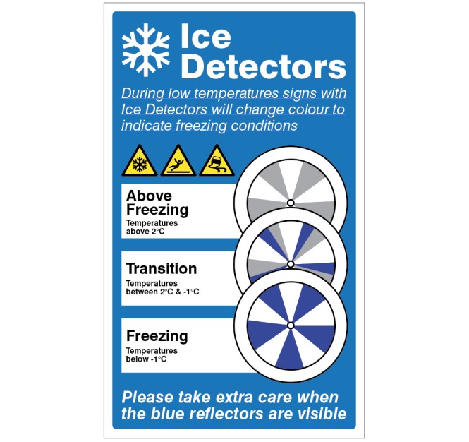 Ice Detector - Supplementary Sign - Reflector not Included