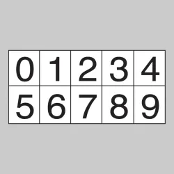 Black Cut Out Numbers 25mm Cap Height Black Cut Out Numbers 25mm Cap Height