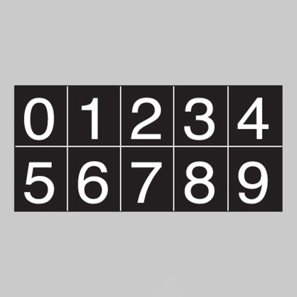 White Cut Out Numbers - 25mm Cap Height