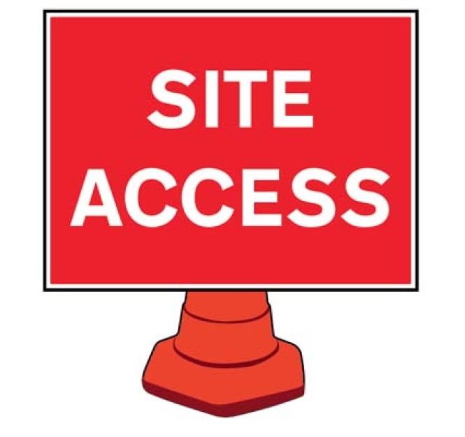 Site Access - Reflective Cone Sign