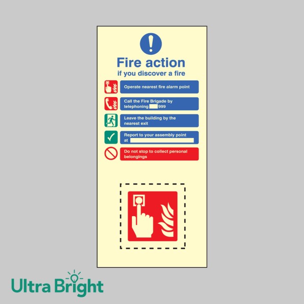 Fire Action & Call Point Set - Operate Alarm - Phone Brigade - Leave Building