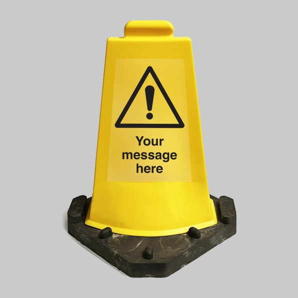 Your Message Here - Double Sided Yellow Cone