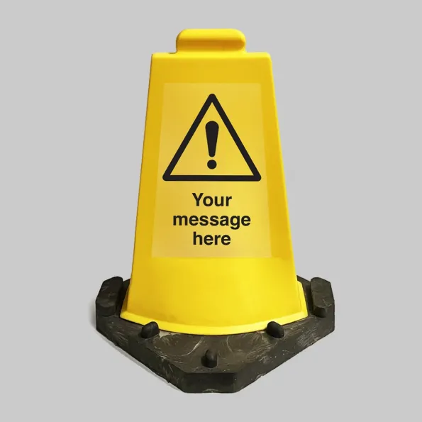 Your Message Here - Double Sided Yellow Cone