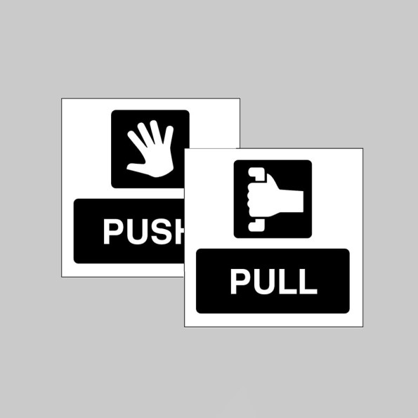 Push / Pull - Double Sided Window Sticker