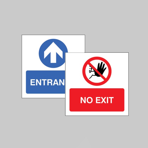 Entrance / No Exit - Double Sided Window Sticker
