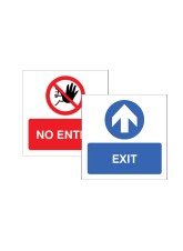 Exit / No Entry - Double Sided Window Sticker