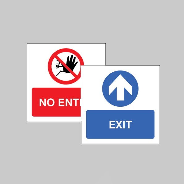 Exit / No Entry - Double Sided Window Sticker