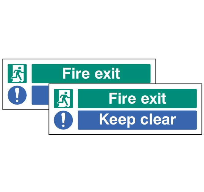 Fire Exit - Keep Clear - Double Sided Window Sticker