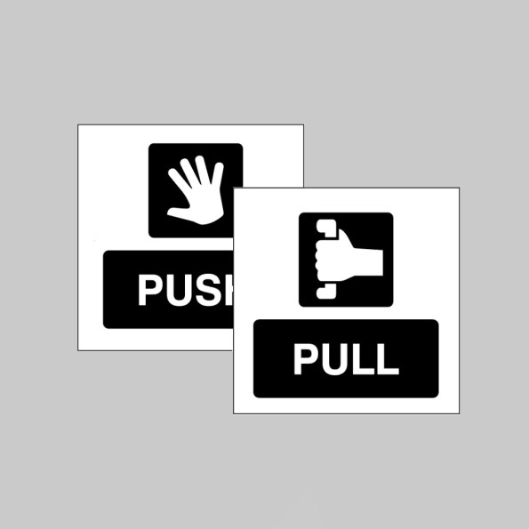 Pull / Push - Double Sided Window Sticker
