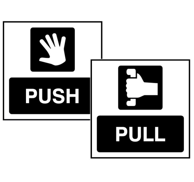 Pull / Push - Double Sided Window Sticker