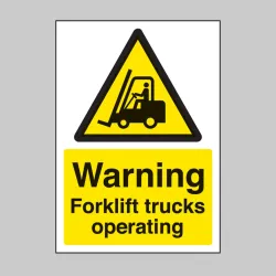 Warning - Forklift Trucks Operating - A4