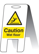 Caution - Wet Floor - Lightweight Self Standing Sign
