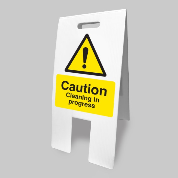 Caution - Cleaning in Progress - Lightweight Self Standing