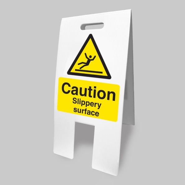 Caution - Slippery Surface - Lightweight Self Standing