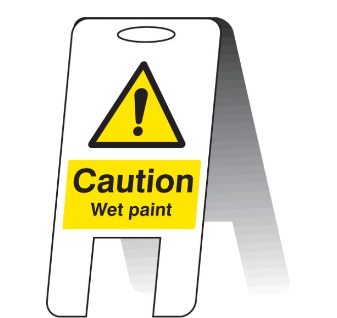 Caution - Wet Paint - Lightweight Self Standing Sign