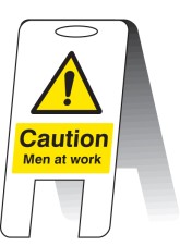 Caution - Men At Work - Lightweight Self Standing Sign