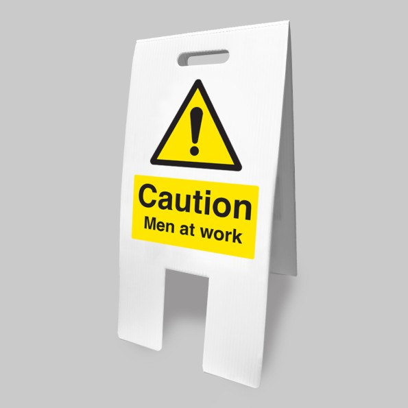 Caution - Men At Work - Lightweight Self Standing