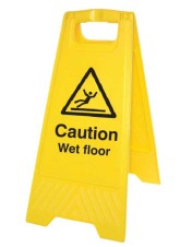 Caution - Wet Floor - Self Standing Floor Sign