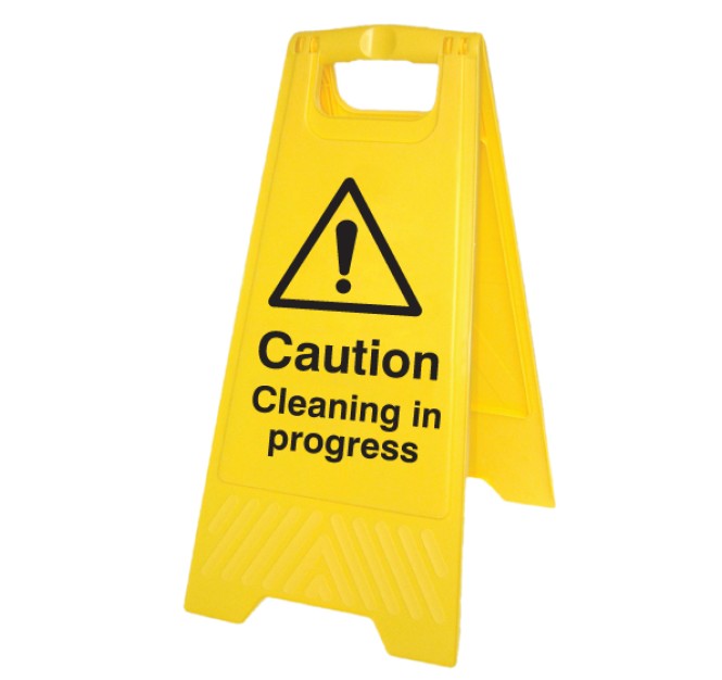 Caution - Cleaning in Progress - Self Standing Floor Sign