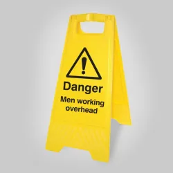 Danger - Men Working Overhead - Self Standing Folding Sign Danger - Men Working Overhead - Self Standing Folding Sign