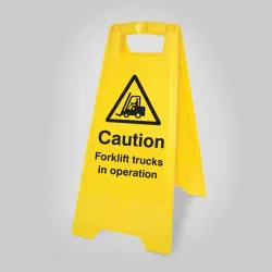 Caution - Forklift Trucks in Operation  - Self Standing Floor Sign