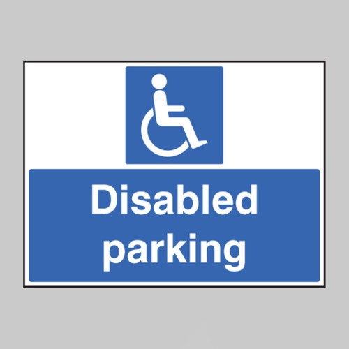 Disabled Parking Only with Frame - 600 x 450mm