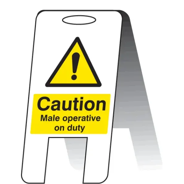 Caution - Male Operative On Duty - Lightweight Self Standing Caution - Male Operative On Duty - Lightweight Self Standing