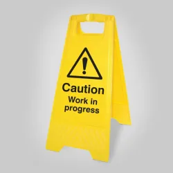 Caution - Work in Progress - Self Standing Floor Sign Caution - Work in Progress - Self Standing Floor Sign
