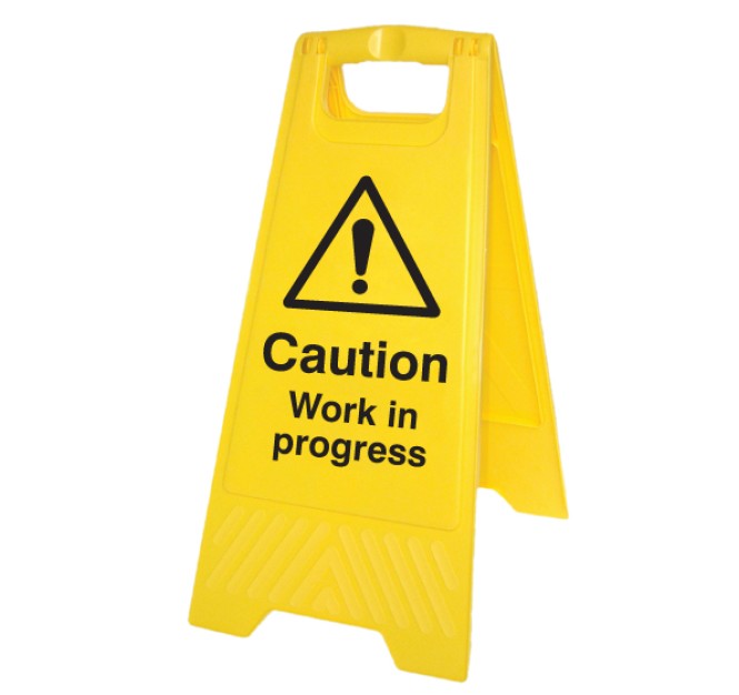 Caution - Work in Progress - Self Standing Floor Sign