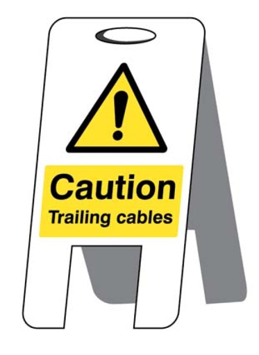 Caution Trailing Cables Lightweight Self Standing Sign