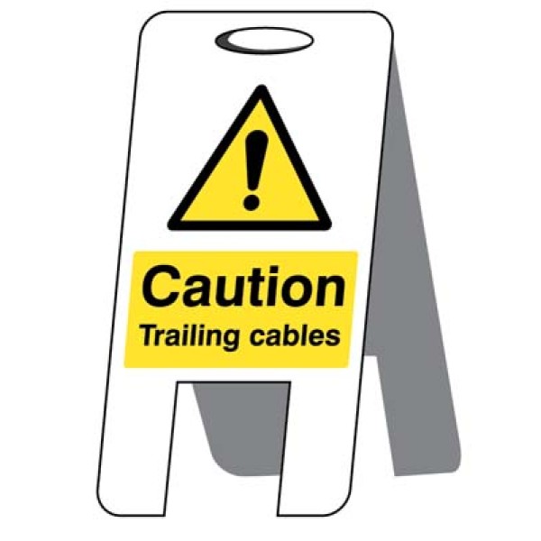 Caution - Trailing Cables - Lightweight Self Standing Sign