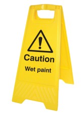 Caution - Wet Paint - Self Standing Floor Sign