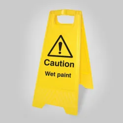 Caution - Wet Paint - Self Standing Floor Sign