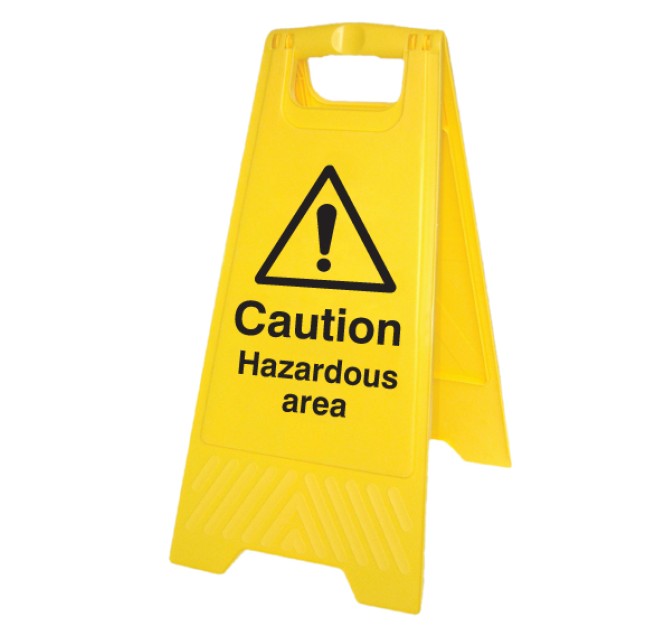 Caution - Hazardous Area - Self Standing Floor Sign