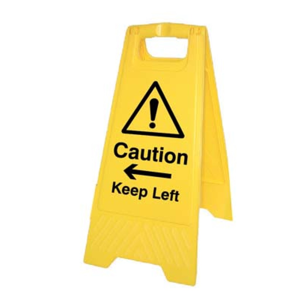 Caution Keep Left / Right Self Standing Floor Sign