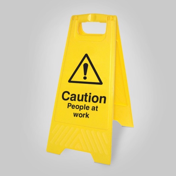 Caution - People at Work - Self Standing